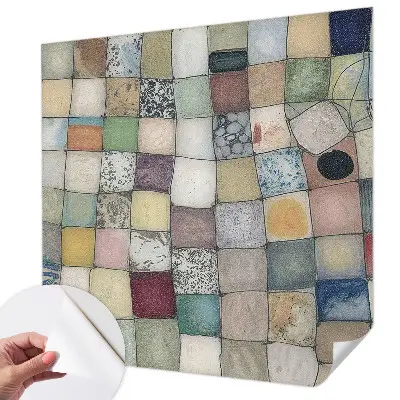 Papel mural texturado decorativo con un mosaico colorido