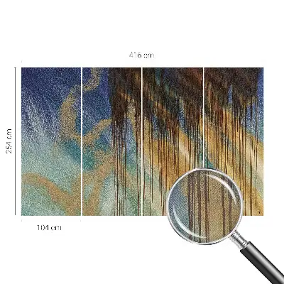 Mural de pared con estampado hermoso con una composición abstracta
