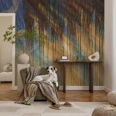 Mural de pared con estampado hermoso con una composición abstracta