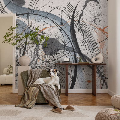 Papel mural con patrón decorativo Abstracción expresiva