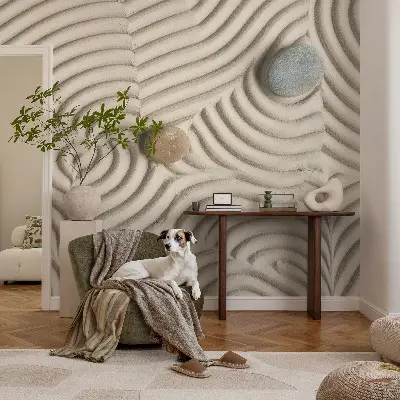 Mural de pared con estampado hermoso con un diseño de ondas armoniosas