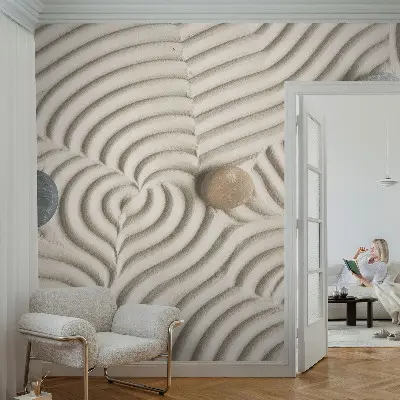 Mural de pared con estampado hermoso con un diseño de ondas armoniosas