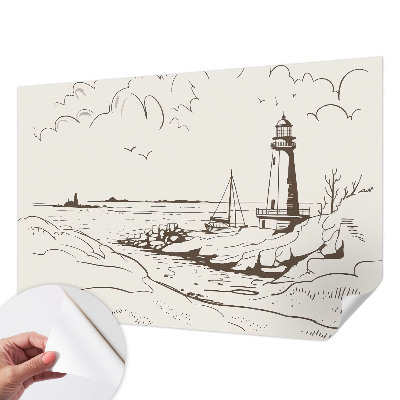 Mural de pared con estampado hermoso Paisaje costero