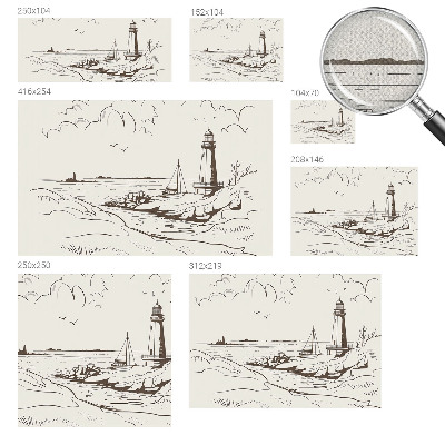 Mural de pared con estampado hermoso Paisaje costero