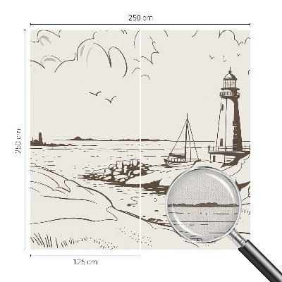 Mural de pared con estampado hermoso Paisaje costero