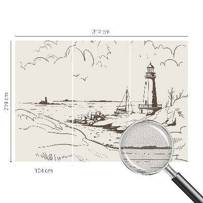 Mural de pared con estampado hermoso Paisaje costero