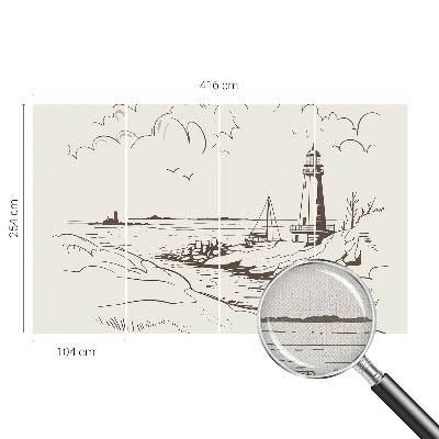 Mural de pared con estampado hermoso Paisaje costero