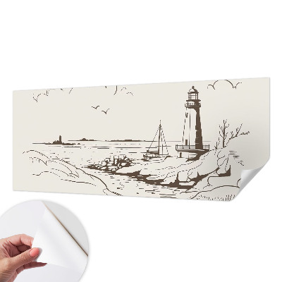 Mural de pared con estampado hermoso Paisaje costero