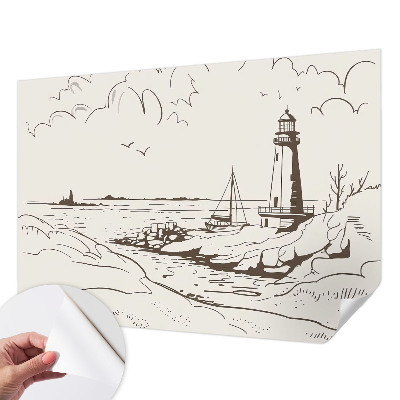 Mural de pared con estampado hermoso Paisaje costero