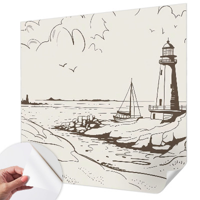 Mural de pared con estampado hermoso Paisaje costero