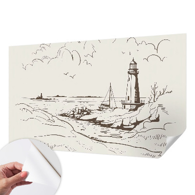 Mural de pared con estampado hermoso Paisaje costero