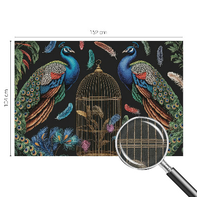 Papel mural con patrón decorativo Pavos reales exóticos