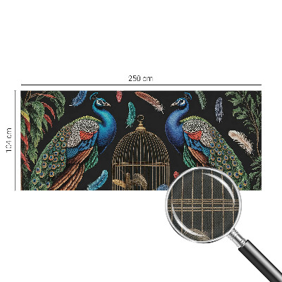Papel mural con patrón decorativo Pavos reales exóticos