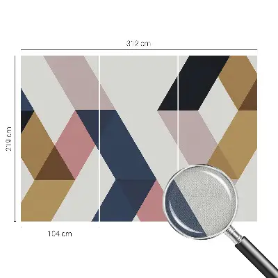 Fotomural decorativo para cabecero de cama con rombos coloridos