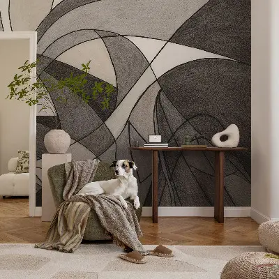 Mural de pared con estampado hermoso con un diseño de abstracción geométrica