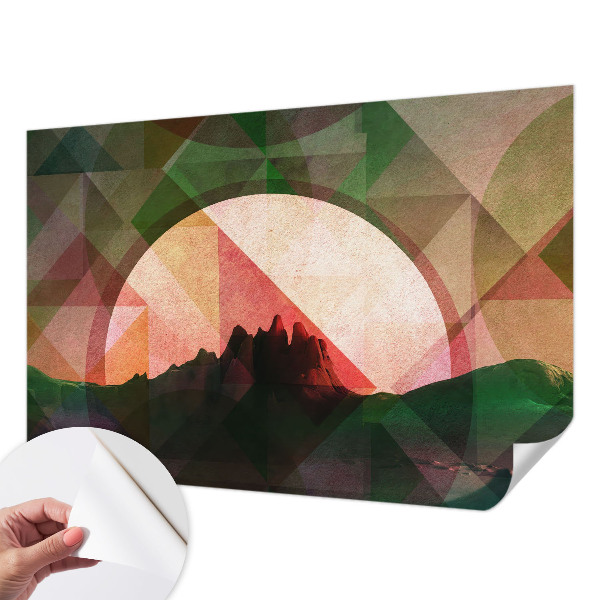 Papel mural con patrón decorativo Colinas pintorescas