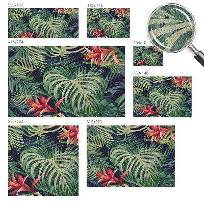 Mural de pared con estampado hermoso con un motivo de plantas exóticas