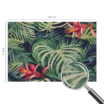 Mural de pared con estampado hermoso con un motivo de plantas exóticas