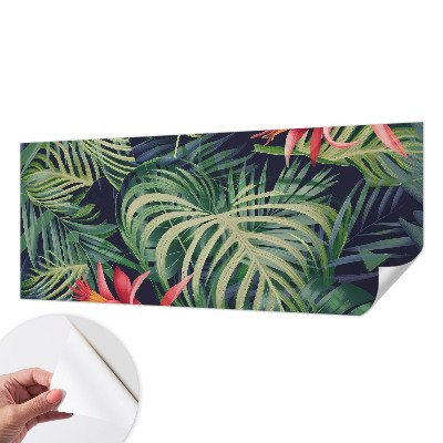 Mural de pared con estampado hermoso con un motivo de plantas exóticas