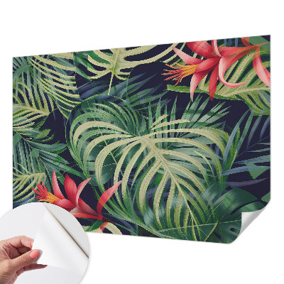 Mural de pared con estampado hermoso con un motivo de plantas exóticas