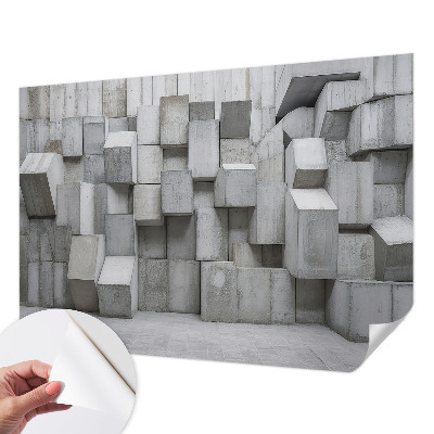 Papel mural texturado decorativo bloques de hormigón