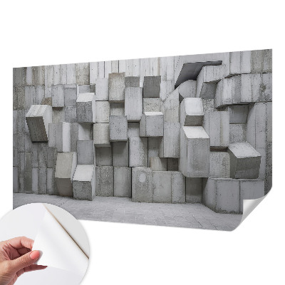 Papel mural texturado decorativo bloques de hormigón