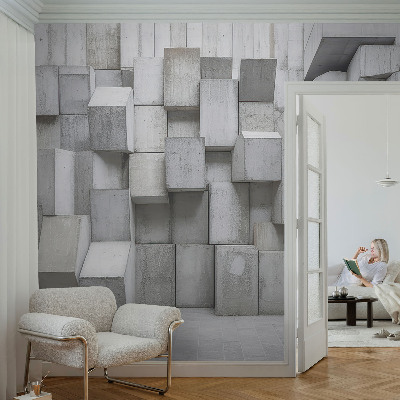 Papel mural texturado decorativo bloques de hormigón