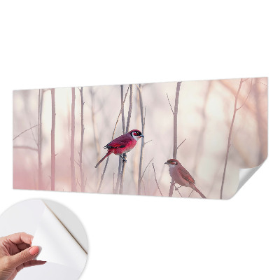 Papel mural con patrón decorativo pareja de pájaros