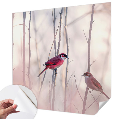 Papel mural con patrón decorativo pareja de pájaros