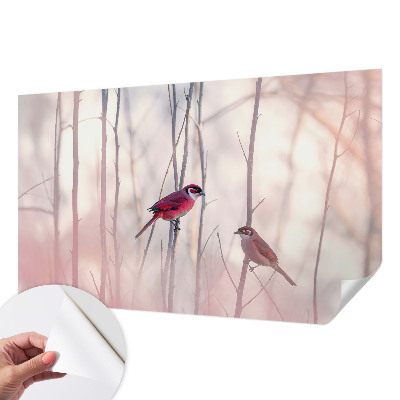 Papel mural con patrón decorativo pareja de pájaros