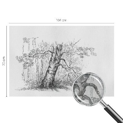 Fotomural decorativo para cabecero de cama con un diseño de árbol del bosque
