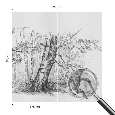 Fotomural decorativo para cabecero de cama con un diseño de árbol del bosque