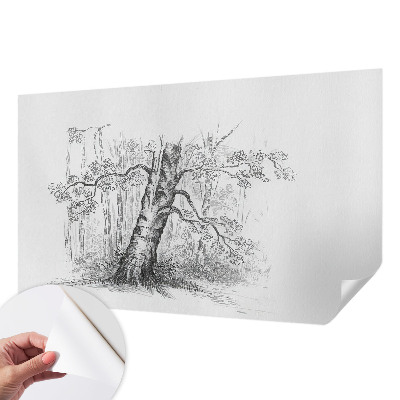 Fotomural decorativo para cabecero de cama con un diseño de árbol del bosque