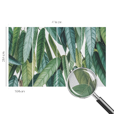 Papel mural con patrón decorativo hojas naturales