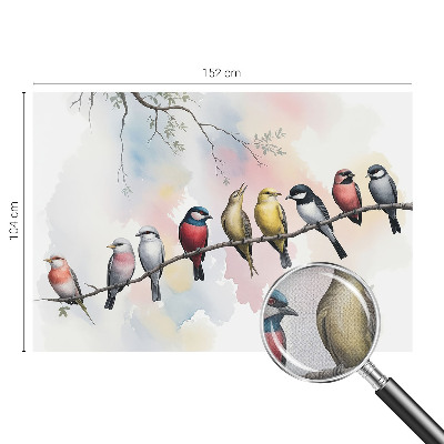 Mural de pared con estampado hermoso Pájaros en una rama