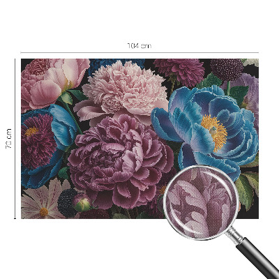 Papel mural texturado decorativo Flores coloridas