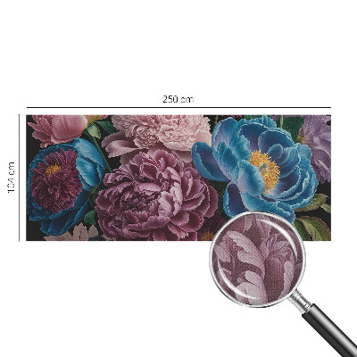 Papel mural texturado decorativo Flores coloridas