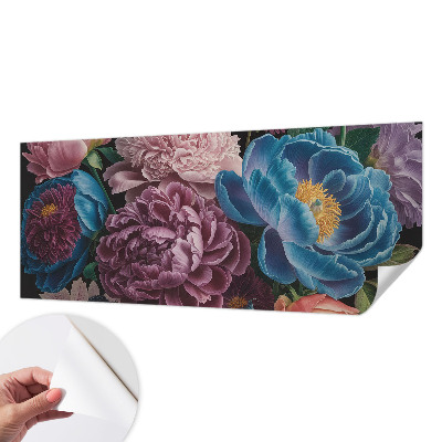 Papel mural texturado decorativo con un diseño de flores coloridas