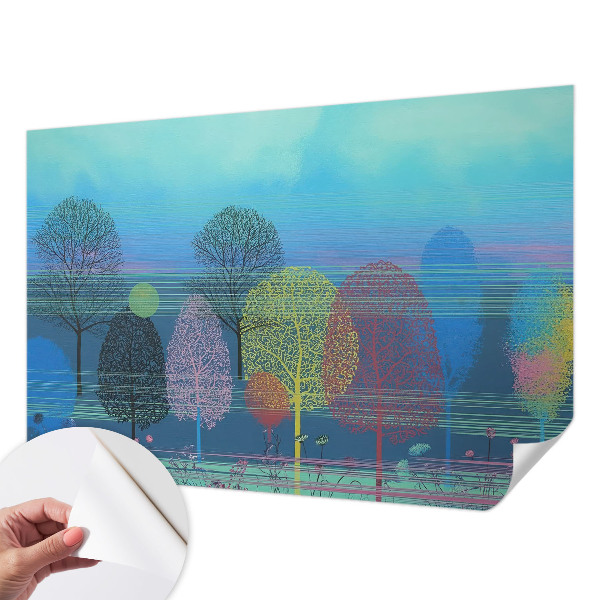 Mural de pared con estampado hermoso en tonos armoniosos y colores vivos