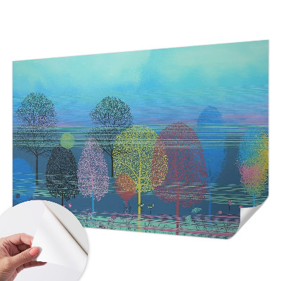Mural de pared con estampado hermoso en tonos armoniosos y colores vivos