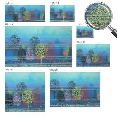 Mural de pared con estampado hermoso Armonía colorida