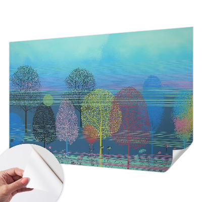 Mural de pared con estampado hermoso en tonos armoniosos y colores vivos
