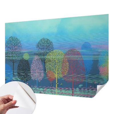 Mural de pared con estampado hermoso en tonos armoniosos y colores vivos