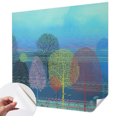 Mural de pared con estampado hermoso en tonos armoniosos y colores vivos