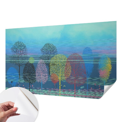 Mural de pared con estampado hermoso en tonos armoniosos y colores vivos