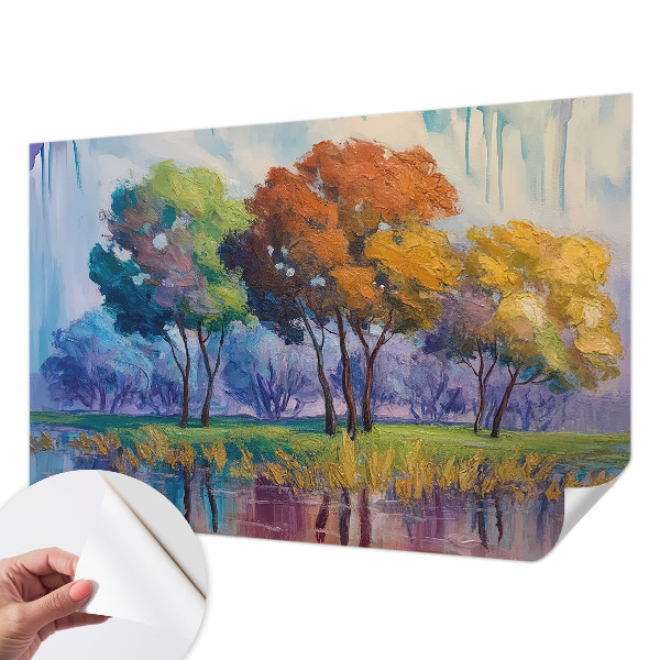 Papel mural con patrón decorativo abstracción de árbol