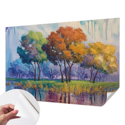 Papel mural con patrón decorativo abstracción de árbol
