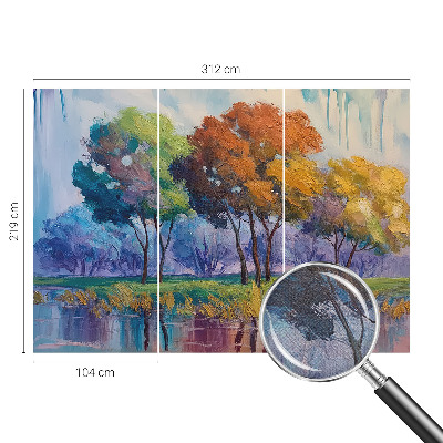 Papel mural con patrón decorativo abstracción de árbol