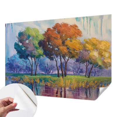 Papel mural con patrón decorativo abstracción de árbol