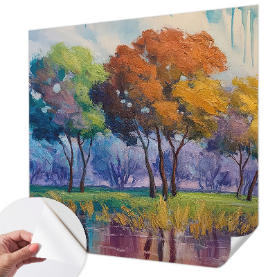 Papel mural con patrón decorativo abstracción de árbol